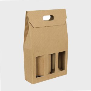 fluted card 3 bottle carton with windows pk 20 71279