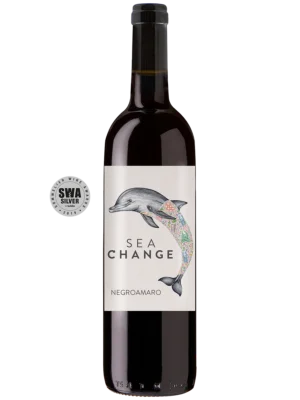Sea Change Negromaro Bottle Shot With Award WEBSITE 1200x1200